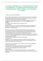 DC Property Manager Exam &ndash; Updated 2026&sol;2027 Actual Exam 2026&sol;2027 &ndash; Complete Exam-Style Questions with Detailed Rationales &vert; 100&percnt; Verified &ndash; Pass Guaranteed &ndash; A&plus; Graded