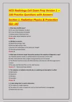 HESI Radiology Exit Exam Prep Version 1 &mdash; &NewLine;100 Practice Questions with Answers