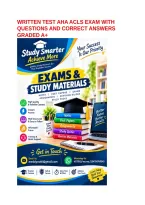 Written Test Aha Acls Exam With Questions And Correct Answers Graded A&plus;