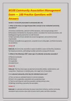 M100 Community Association Management &NewLine;Exam &mdash; 100 Practice Questions with &NewLine;Answers