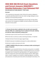 HESI BSN 366 RN Exit Exam Questions and Correct Answers 2026&sol;2027 &vert; Detailed Rationales &vert; Just Released PDF