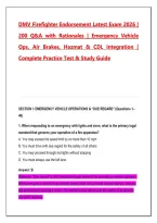 DMV Firefighter Endorsement Exam 2026 &vert; 200 Practice Questions & Answers with Rationales &vert; Emergency Vehicle Operations&comma; Air Brakes&comma; Hazmat & CDL Study Guide