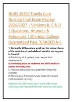 NURS 26367 Family Care Nursing Final Exam Review 2026&sol;2027 &vert; Versions B&comma; C & D &vert; Questions&comma; Answers & Rationales &vert; Sheridan College Guaranteed Pass &lpar;GRADED A&plus;&rpar;