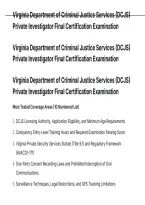 Virginia Department of Criminal Justice Services &lpar;DCJS&rpar; Private Investigator Final Certification Examination QUESTIONS AND CORRECT ANSWERS WITH DETAILED RATIONALES&period;pdf&NewLine;&NewLine;