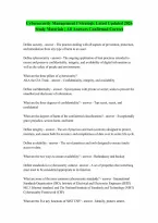 C727 Cybersecurity Management I Strategic Questions and Answers Latest Updated 2026 100 Correct Answers Verified A Graded