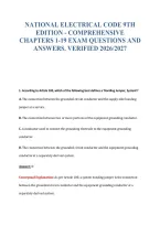 National Electrical Code 9Th&NewLine;Edition - Comprehensive&NewLine;Chapters 1-19 Exam Questions And&NewLine;Answers&period; Verified 2026&sol;2027