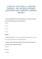 National Electrical Code 8Th&NewLine;Edition - Advanced Exam Prep&NewLine;Questions And Answers&period; Verified&NewLine;2026&sol;2027