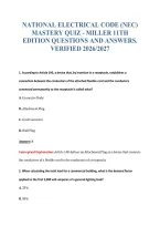 National Electrical Code Exam Bundle Questions With Verified Answers