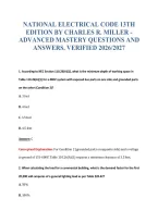 National Electrical Code 13Th&NewLine;Edition By Charles R&period; Miller -&NewLine;Advanced Mastery Questions And&NewLine;Answers&period; Verified 2026&sol;2027