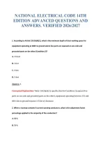 National Electrical Code 14Th&NewLine;Edition Advanced Questions And&NewLine;Answers&period; Verified 2026&sol;2027