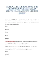 National Electrical Code Exam Bundle Questions With Verified Answers