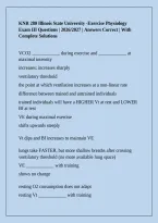 KNR 280 Illinois State University -Exercise Physiology Exam III Questions &vert; 2026&sol;2027 &vert; Answers Correct &vert; With Complete Solutions