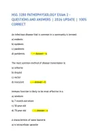 Nsg 3280 Pathophysiology Exam 2 &ndash; Questions And Answers &vert; 2026 Update &vert; 100&percnt; Correct
