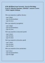 KNR 280 Illinois State University -Exercise Physiology Exam IV &lpar;Muscles&rpar; Questions &vert; 2026&sol;2027 &vert; Answers Correct &vert; With Complete Solutions
