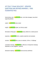 Ati Teas 7 Exam 2026&sol;2027 &ndash; Updated Questions And Revised Answers &vert; 100&percnt; Guarantee Pass