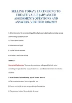 Selling Today&colon; Partnering To&NewLine;Create Value &lpar;Advanced&NewLine;Assessment&rpar; Questions And&NewLine;Answers&period; Verified 2026&sol;2027