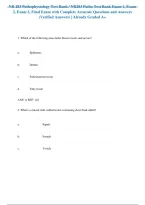 NR 283 Pathophysiology Test Bank &sol; NR283 Patho Test Bank Exam 1&comma; Exam 2&comma; Exam 3&comma; Final Exam with Complete Accurate Questions and Answers &lpar;Verified Answers&rpar; &vert; Already Graded A&plus; &vert; Latest &lpar;2026&sol;2027&rpar; Updated Version &vert; 100&percnt; Guaranteed Pass &lbrace;JUST RELEASED&rcub; - C