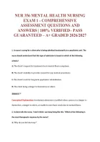 Nur 356 EXAM Bundle &vert; Update Questions with complete and Verified solutions&period;