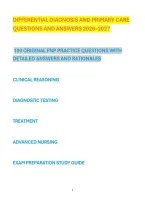 NR 511 Differential Diagnosis & Primary Care Complete Exam Review &ndash; Advanced Practice Nursing Study Guide Q&A with Detailed Rationales &vert; 2026&sol;2027 Board Exam Prep & Clinical Guide