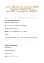 Advanced Health Assessment &lpar;Nr&NewLine;509&rpar; Comprehensive Exam&NewLine;Questions & Answers &vert; 2026&sol;2027