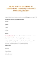 Nr 509 Advanced Physical&NewLine;Assessment Exam 1 Questions &&NewLine;Answers &vert; 2026&sol;2027