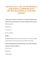 Nr 509 Exam 3&colon; Advanced Physical&NewLine;Assessment Comprehensive&NewLine;Review Questions & Answers &vert;&NewLine;2026&sol;2027