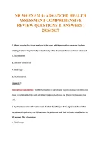 Nr 509 Exam 4&colon; Advanced Health&NewLine;Assessment Comprehensive&NewLine;Review Questions & Answers &vert;&NewLine;2026&sol;2027