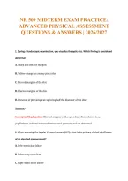 Nr 509 Midterm Exam Practice&colon;&NewLine;Advanced Physical Assessment&NewLine;Questions & Answers &vert; 2026&sol;2027