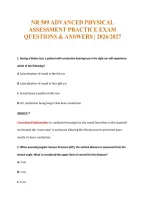 Nr 509 Advanced Physical&NewLine;Assessment Practice Exam&NewLine;Questions & Answers &vert; 2026&sol;2027