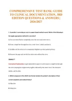 Comprehensive Test Bank&colon; Guide&NewLine;To Clinical Documentation&comma; 3Rd&NewLine;Edition Questions & Answers &vert;&NewLine;2026&sol;2027