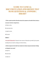 Guide To Clinical&NewLine;Documentation 4Th Edition Test&NewLine;Bank Questions & Answers &vert;&NewLine;2026&sol;2027