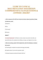 Guide To Clinical&NewLine;Documentation 10Th Edition&NewLine;Comprehensive Exam Questions &&NewLine;Answers &vert; 2026&sol;2027