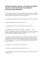 Nursing Management Chapters 1&ndash;8 Questions And Answers 2026&sol;2027 &vert; Study Guide&comma; Practice Test&comma; Leadership & Management Exam Preparation