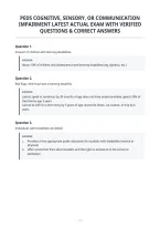 Peds Cognitive&comma; Sensory&comma; Or Communication&NewLine;Impairment Latest Actual Exam With Verified&NewLine;Questions & Correct Answers