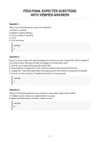 Peds Final Expected Questions&NewLine;With Verified Answers