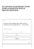 Sls 1501 Final Exam 2026&sol;2027 &vert; Study Guide&comma; Exam Review Notes & Practice Questions