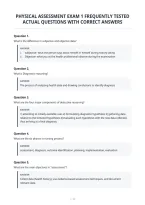 Physical Assessment Exam 1 Frequently Tested&NewLine;Actual Questions With Correct Answers
