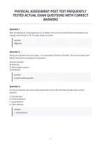 Physical Assessment Post Test Frequently&NewLine;Tested Actual Exam Questions With Correct&NewLine;Answers&NewLine;