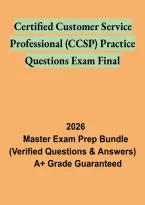 Certified Customer Service Professional &lpar;CCSP&rpar; Practice Questions Final Exam &vert; Study Guide and Certification Prep