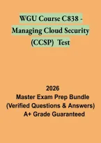 WGU C838 Managing Cloud Security &lpar;CCSP&rpar; Test &vert; Practice Questions&comma; Study Guide and Exam Preparation