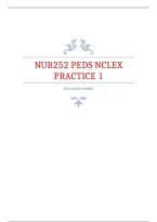 NUR252 PEDS NCLEX Practice Test 1 - Key Concepts and Questions