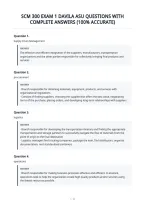 Scm 300 Exam 1 Davila Asu Questions With&NewLine;Complete Answers &lpar;100&percnt; Accurate&rpar;
