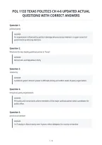 Pol 1133 Texas Politics Ch 4-6 Updated Actual&NewLine;Questions With Correct Answers