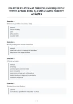 Polestar Pilates Mat Curriculum Frequently&NewLine;Tested Actual Exam Questions With Correct&NewLine;Answers