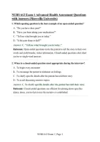 NURS 612 Exam 1 Advanced Health Assessment Questions with Answers &lpar;Maryville University&rpar;