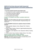 NURS 612 Exam 1&comma; 2&comma; 3 and Final Exam Advanced Health Assessment Questions with Answers &lpar;Maryville University&rpar;