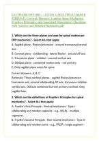 LECOM-SH OPP 1001 &mdash; EXAM 2 &lpar;MULTIPLE CHOICE FORMAT&rpar; Cervical&comma; Thoracic&comma; Lumbar Spine Mechanics&comma; Fryette-s Principles&comma; and Associated Musculature Questions with Answers and Detailed Rationales&period;pdf