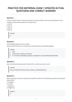 Practice For Maternal Exam 1 Updated Actual&NewLine;Questions And Correct Answers