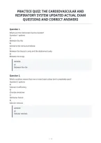 Practice Quiz&colon; The Cardiovascular And&NewLine;Respiratory System Updated Actual Exam&NewLine;Questions And Correct Answers&NewLine;