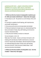 LECOM-SH OPP 1001 &mdash; EXAM 1 &lpar;MULTIPLE CHOICE FORMAT&rpar; Core Tenets&comma; TART&comma; History&comma; Rib Motion Mechanics&comma; and Posture Spine Basics Questions with Answers and Detailed Rationales&period;pdf
